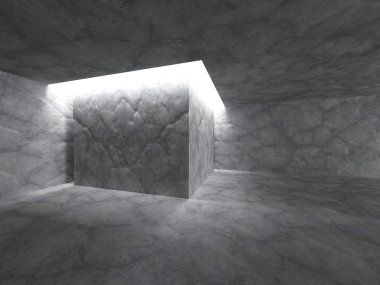 Beton karanlık boş odası iç