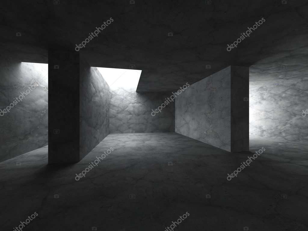 Interior del cuarto oscuro de hormigón vacía — Fotos de Stock ... Interior del cuarto oscuro de hormigón vacía — Fotos de Stock ...