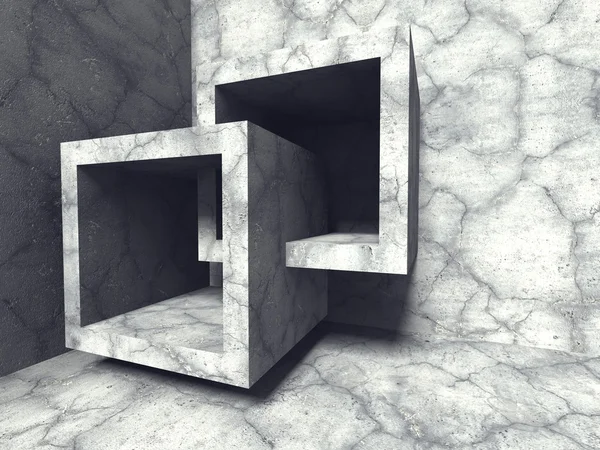 Cubes de béton géométriques — Photo