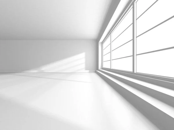 White Modern Empty Room Abstract Building Concept Render — Stock Photo, Image