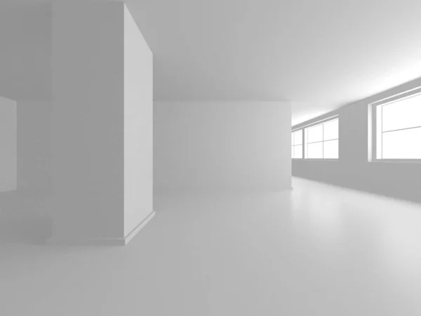 Beleuchtete Innenausstattung Leerer Raum Innenraum Hintergrund Renderer — Stockfoto