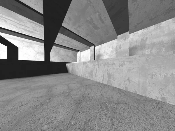 Soyut mimari iç plan. Boş beton oda. 3d hazırlayıcı