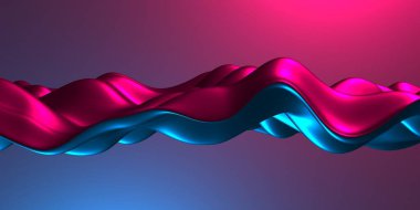 Renkli sıvı metalik dalgalı arka plan. 3d resimleme