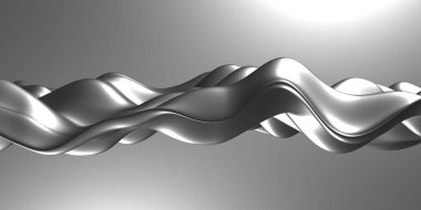 Metalik, soyut, dalgalı sıvı arka plan. 3d resimleme