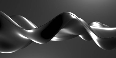 Metalik, soyut, dalgalı sıvı arka plan. 3d resimleme