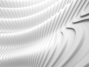 Beyaz soyut sıvı dalgalı arka plan. 3d resimleme