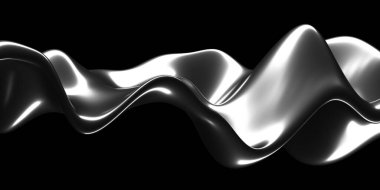 Metalik, soyut, dalgalı sıvı arka plan. 3d resimleme