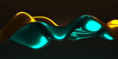 Renkli sıvı metalik dalgalı arka plan. 3d resimleme