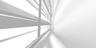 Beyaz Modern Arkaplan. Soyut Bina Konsepti. 3d Hazırlama