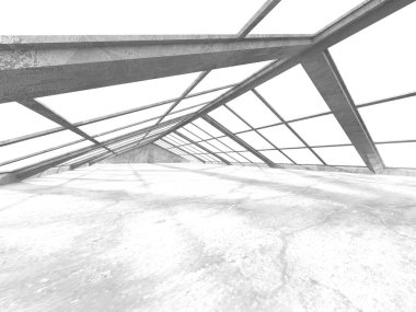 Soyut mimari arka plan. İçi boş beton döşeme. 3d hazırlayıcı