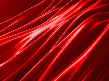 Kırmızı yumuşak dalgalar. Lüks, soyut bir arka plan. 3d hazırlayıcı