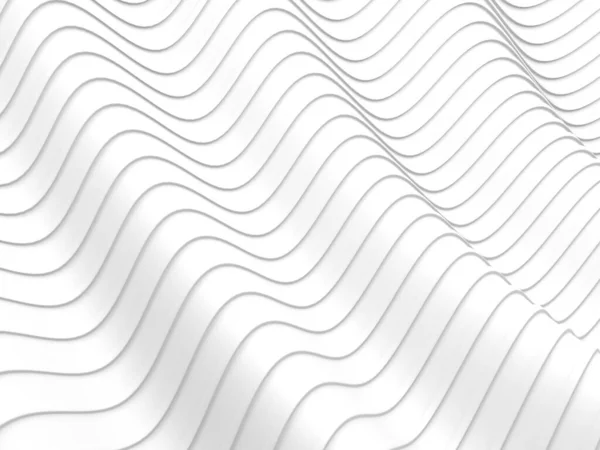 白色抽象液体波浪状背景 3D渲染说明 — 图库照片