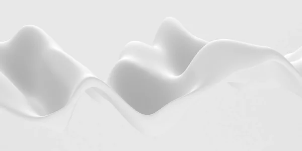 Sfondo Ondulato Liquido Astratto Bianco Illustrazione Rendering — Foto Stock