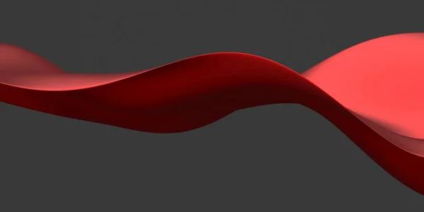 Red smooth waves. Luxury abstract background. 3d render