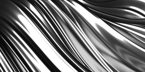 Metallic Abstract Wavy Liquid Background Render Illustration — Stock Photo, Image