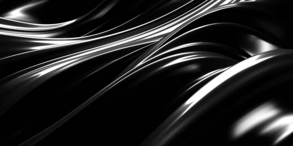 Metallic Abstract Wavy Liquid Background Render Illustration — Stock Photo, Image