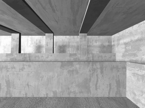 Dark Concrete Wall Architecture Empty Room Render Illustration — Stock Photo, Image