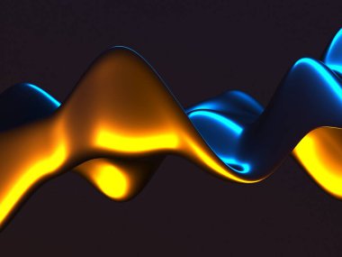 Renkli sıvı metalik dalgalı arka plan. 3d resimleme