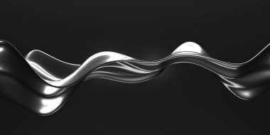 Metalik, soyut, dalgalı sıvı arka plan. 3d resimleme