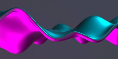 Renkli sıvı metalik dalgalı arka plan. 3d resimleme