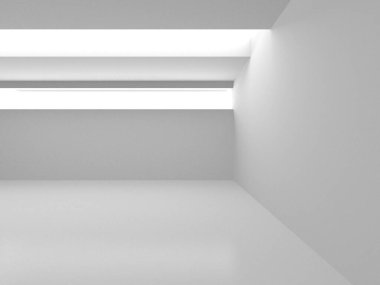 Soyut Beyaz Mimari Tasarım Konsepti. 3d Görüntüleme