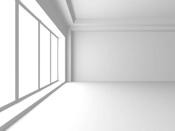 Witte Moderne Lege Kamer Abstract Concept Van Het Gebouw Render — Stockfoto