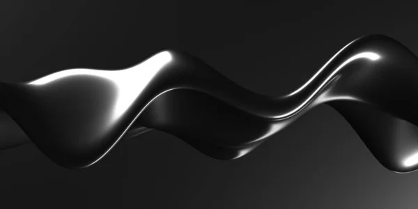 Metallic Abstract Wavy Liquid Background Render Illustration — Stock Photo, Image