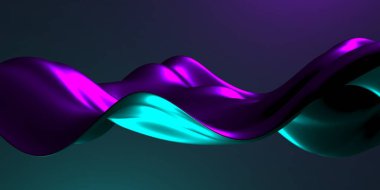 Renkli sıvı metalik dalgalı arka plan. 3d resimleme