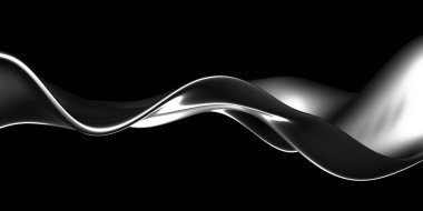 Metalik, soyut, dalgalı sıvı arka plan. 3d resimleme