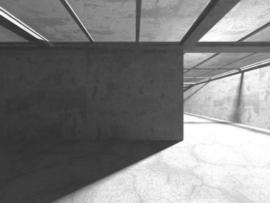 Soyut mimari arka plan. İçi boş beton döşeme. 3d hazırlayıcı