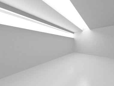 Soyut Beyaz Mimari Tasarım Konsepti. 3d Görüntüleme