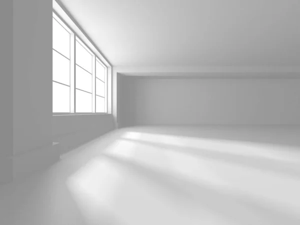 Fundo Moderno Branco Quarto Abstrato Conceito Interior Render — Fotografia de Stock