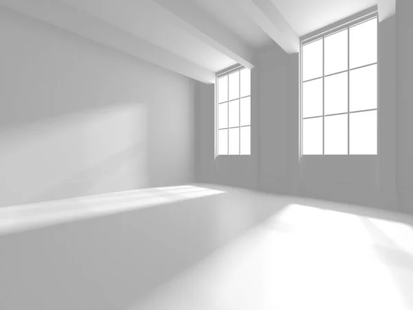 Fondo Blanco Moderno Concepto Interior Habitación Abstracta Renderizado — Foto de Stock