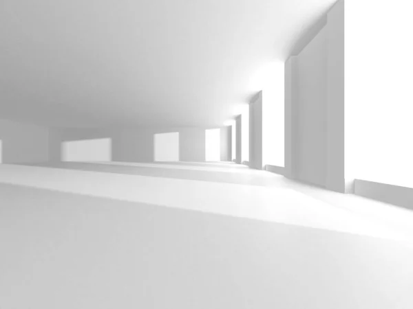 Fondo Blanco Moderno Concepto Interior Habitación Abstracta Renderizado —  Fotos de Stock
