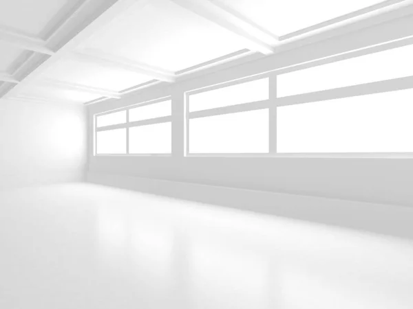 Fondo Blanco Moderno Concepto Interior Habitación Abstracta Renderizado — Foto de Stock