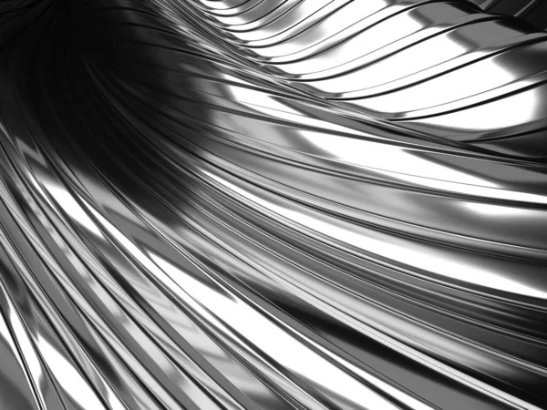 Metallic Abstract Wavy Liquid Background Render Illustration — Stock Photo, Image