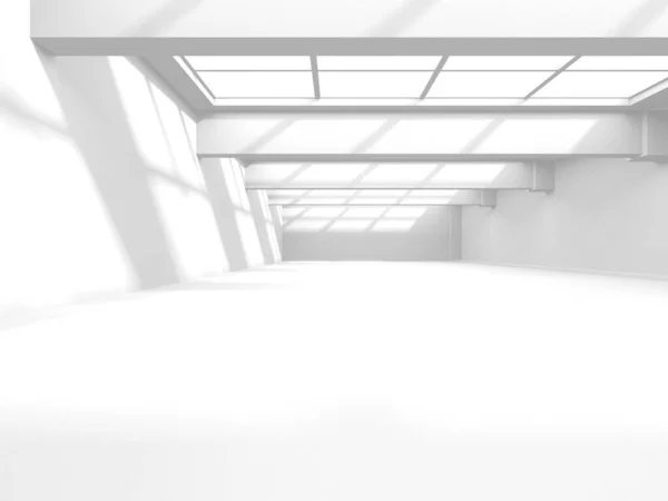 Abstract White Room Architecture Design Concept Inglês Ilustração Renderização — Fotografia de Stock
