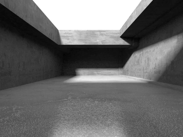 Dark Concrete Wall Architecture Chambre Vide Illustration Rendu — Photo