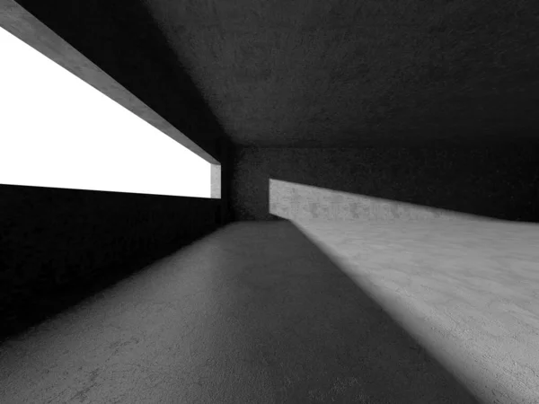 Dark Concrete Wall Architecture Empty Room Render Illustration — Stock Photo, Image