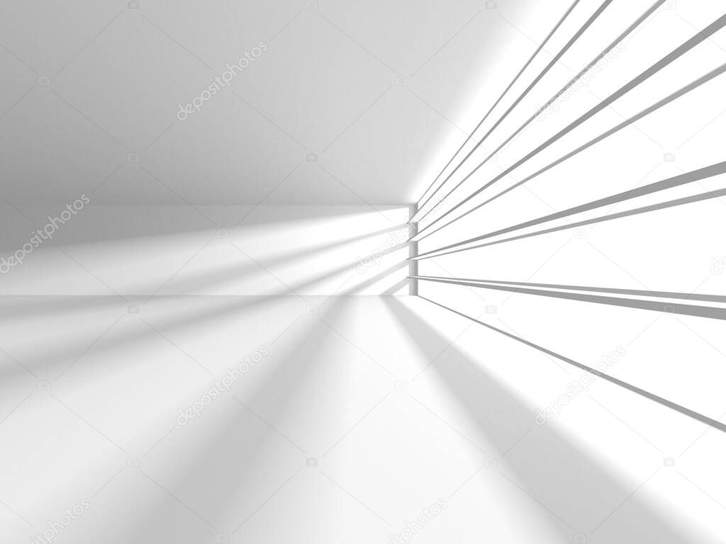 White Modern Background. Abstract Room Interior Concept. 3d Render