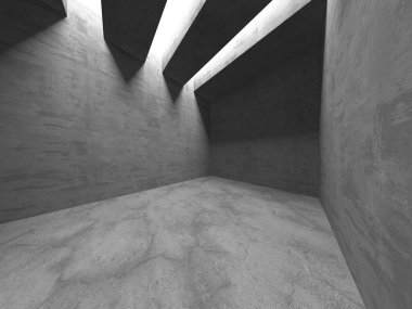 Soyut mimari iç plan. Boş beton oda. 3d hazırlayıcı