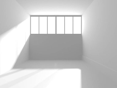 Aydınlatılmış koridor iç tasarımı. Boş Oda İç mimarisi. 3 Boyutlu Hazırlama