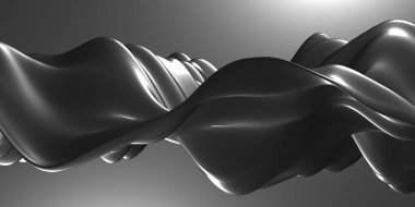 Metalik, soyut, dalgalı sıvı arka plan. 3d resimleme