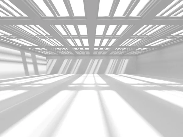 白色的现代空房间 摘要建筑概念 3D渲染 — 图库照片