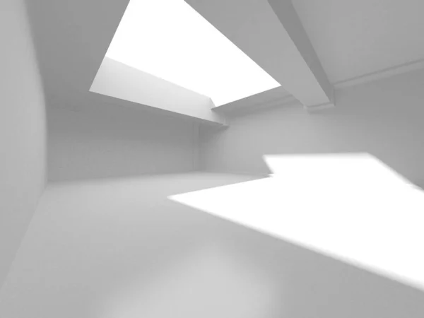 Abstract White Room Architecture Design Concept. 3d Render Illustration