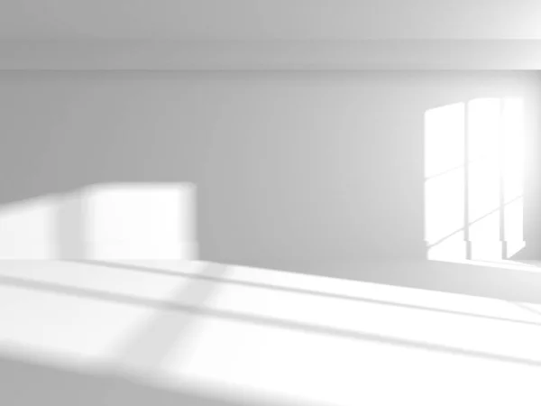 Abstract White Room Architecture Design Concept Inglês Ilustração Renderização — Fotografia de Stock