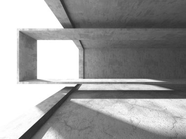 Soyut mimari iç plan. Boş beton oda. 3d hazırlayıcı