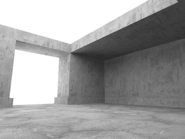 Soyut mimari arka plan. İçi boş beton döşeme. 3d hazırlayıcı