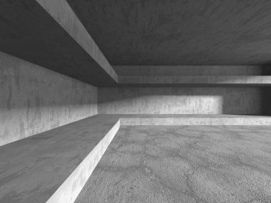 Soyut mimari arka plan. İçi boş beton döşeme. 3d hazırlayıcı