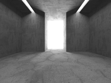 Soyut mimari arka plan. İçi boş beton döşeme. 3d hazırlayıcı
